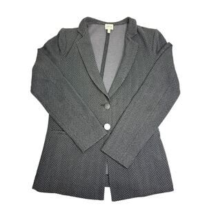 Armani Collezioni Black/grey Chevron Stretch Knit Women’s Blazer Size 6